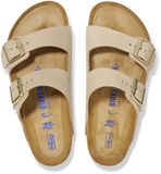 Birkenstock Arizona SFB Nubuck Leer Sandalen Dames Beige