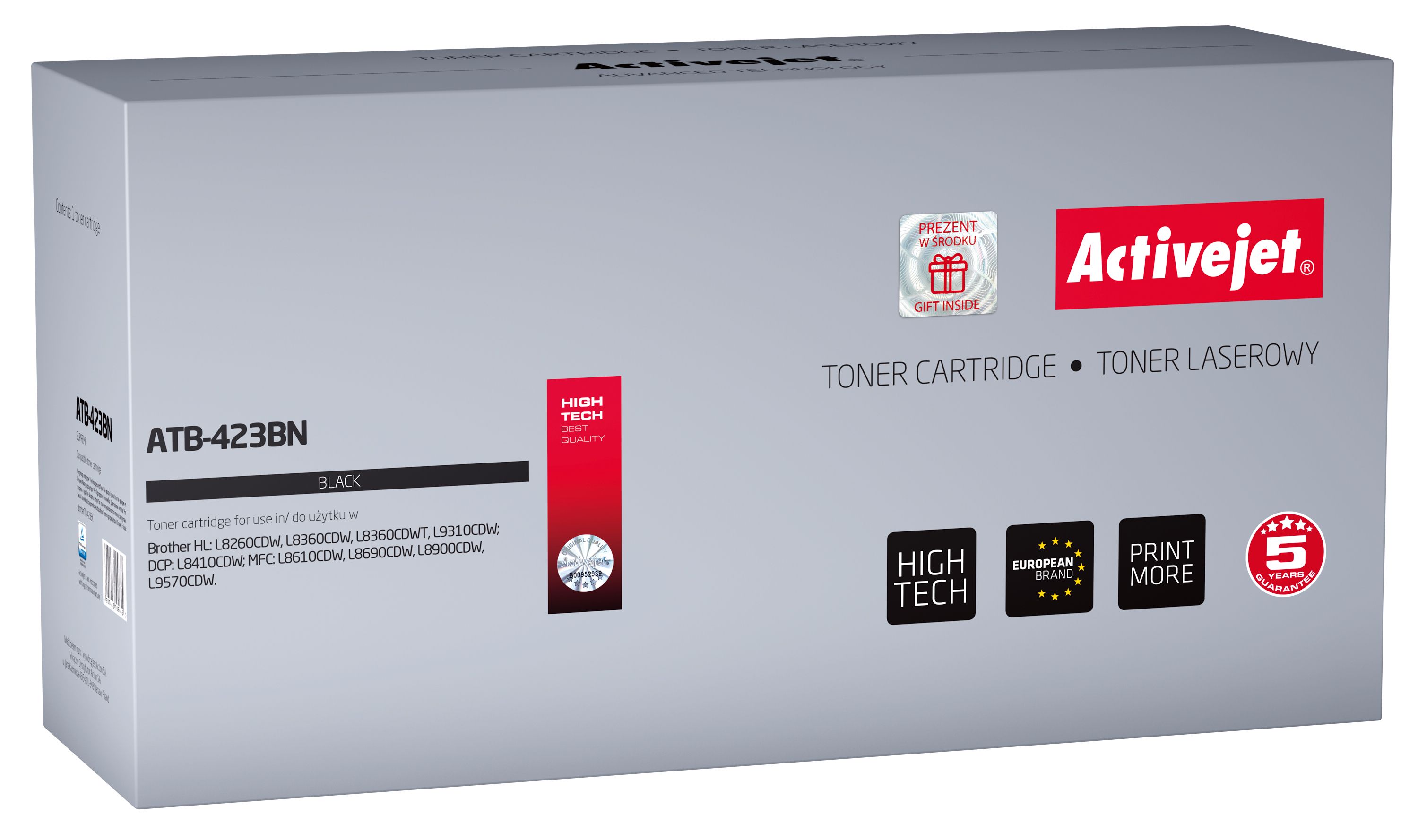 ActiveJet ATB-423BN tonercartridge - Zwart - 6500 pagina's - Vervanging Brother TN-423BK