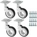 Roulettes de meubles Berlin 4 pièces diamètre 60 mm chrome/noir sans frein jusqu'à 240 kg