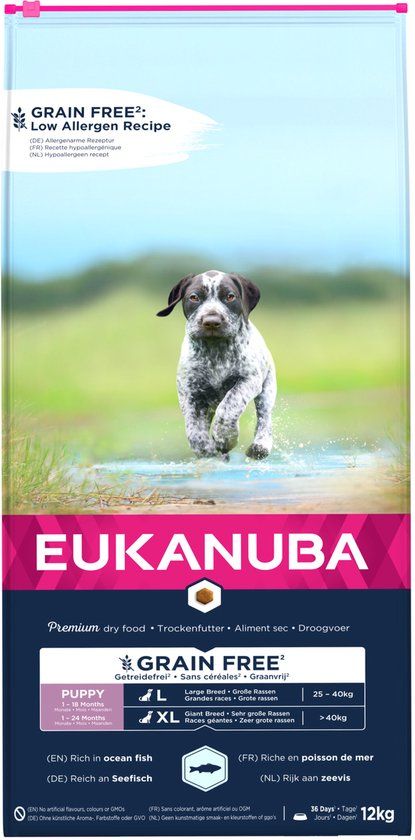 Eukanuba Grain Free Puppy Large Breed Zeevis - Hondenvoer - 12 kg