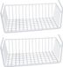 Gerimport Kastmandje - 3x - wit - metaal - 30 x 25 x 14 cm
