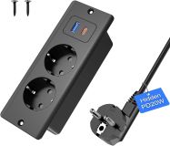Prise encastrable double avec USB-C PD 20W - Noir