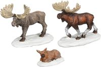Luville - Moose - Set van 3 - Polyresin - Multi-kleurig - 7 cm hoog
