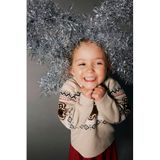 NAME IT MINI jacquard kersttrui met print - beige