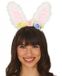 Fiestas Guirca Verkleed diadeem paashaas/bunny oren - wit bloemen- meisjes/dames - Carnaval