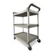 Rubbermaid Commercial Products Commerciële kunststof servicekar met 3 schappen - Platinum