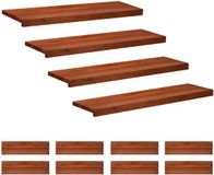 vidaXL - Trapmatten - 12 stuks - Bruin - 100 x 30 x 2 cm - Massief beukenhout