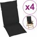 vidaXL Tuinstoelkussens 4 stuks Hoge rug 120x50x3 cm Zwart