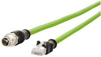 Metz Connect 142M2X15050 M12 Netwerkkabel, patchkabel CAT 6A S/FTP 5.00 m Groen PUR-mantel