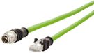 Metz Connect 142M2X15050 M12 Netwerkkabel, patchkabel CAT 6A S/FTP 5.00 m Groen PUR-mantel