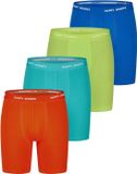 Happy Shorts Heren Boxershorts Met Lange Pijpen Boxer Briefs 4-Pack Neon Groen/Blauw/Lime/Oranje - Maat L