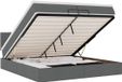 vidaXL Lit coffre avec matelas et LED - 200x200cm - Tissu gris foncé