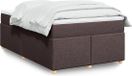 vidaXL Boxspring met matras stof donkerbruin 120x190 cm