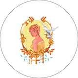 Bonateks Ronde digitaal bedrukte muismat, antislip onderkant, voor kantoor en thuis, diameter: 22 cm