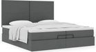 Maison Exclusive - Lit plateforme avec matelas, gris foncé, 200x200 cm, textile