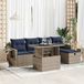 Maison Exclusive - Ensemble de meubles de jardin 6 pièces avec banc, coussins, en polyrotin gris, avec un cadre en bois d'acacia