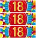 Bellatio Decorations 18 jaar leeftijd sticker - 10x - 19 x 6 cm - verjaardag - jubileum - versiering