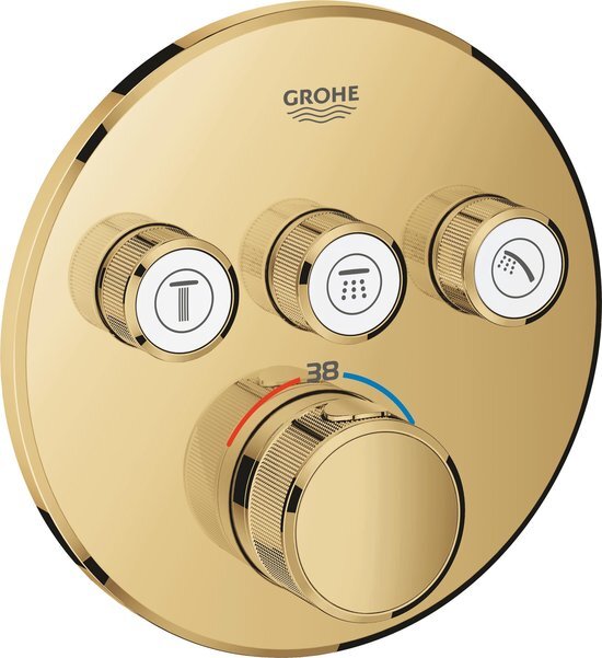 GROHE Grohtherm SmartControl inbouwkraan thermostatisch met omstel voor 3 functies rond cool sunrise 29121GL0