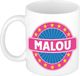 Bellatio Decorations Malou voornaam koffiemok - beker - wit/roze - 300 ml