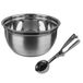 Secret de Gourmet Oliebollen bakken set - Beslagkom - RVS - met ijsbollen lepel van 23 cm