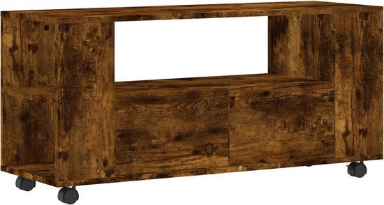 vidaXL Tv-meubel 102x34,5x43 cm bewerkt hout gerookt eikenkleurig