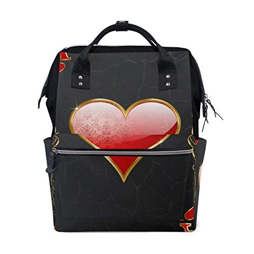 MONTOJ Poker Card Canvas Backpack Travel Campus Backpack