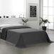 Martina Home Sprei, omkeerbaar, 100% polyester, antraciet, zwart, bed 105 cm