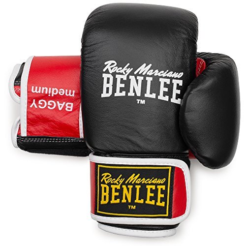 Benlee Rocky Marciano Unisex - volwassenen BAGGY leren tas Mitts, zwart/rood, L