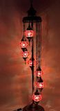 Halay Turkse vloerlamp 7 bollen rood - handgemaakte mozaïeklamp - hoogte 160 cm - E-14 fitting