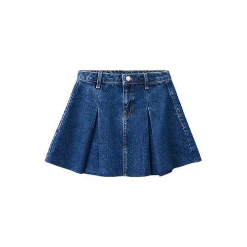Mango Kids korte spijkerrok met rafels - donkerblauw