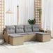 Maison Exclusive - Set de 6 bancs de jardin, beige et gris clair, en polyrotin
