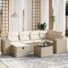 Maison Exclusive - Ensemble de meubles de jardin 7 pièces avec canapé et coussins, beige, en polyrotin