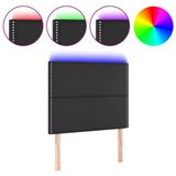 VidaXL Hoofdbord LED 144x5x78/88 cm Kunstleer Zwart