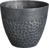 Mica Decorations Plantenpot Bravo - kunststof - zwart - D30 x H26 cm