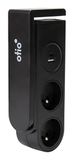 Gekko Otio Gekko Clip-on stekkerdoos - 2 stopcontacten + 2 USB-poorten - zwart