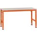 Manuflex AU6069.2001 Table de travail plaque décorative PVC, l x P x H = 1500 x 1000 x 760-870 mm Rouge-orange (RAL 2001)