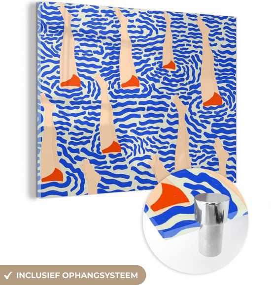 MuchoWow® Glass Painting 40x30 cm - Acrylic Glass Painting - Leg - Water - Vintage - Photo on Glass - Paintings