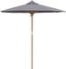 vidaXL Bamboe Stokparasol Rond Donkergrijs 217 x 230 cm