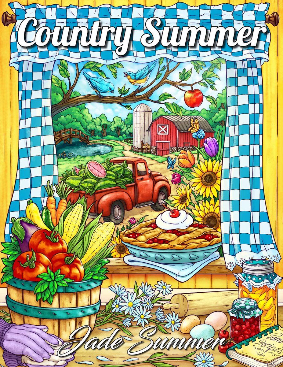 Jade Summer Country Summer Coloring Book - 9798525057685