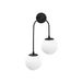 WELL HOME MOBILIARIO & DECORACIÓN Wandlamp, wit, metaal, zwart, 30 x 24 x 55, fitting 2 x E14 max 15 W