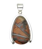 MOOYE ® - Collectie MOOYE Zilveren Indian Paint Jaspis edelsteen vrije vorm XL hanger
