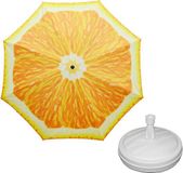 Oranje fruit parasol - D160 cm - incl. draagtas - parasolvoet - 42 cm