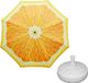 Oranje fruit parasol - D160 cm - incl. draagtas - parasolvoet - 42 cm