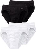 Schiesser Authentic Rioslip Mannen Zwart/Wit Effen Katoen/Elastaan XXL