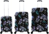 ELLE Floret Harde Kofferset | Reiskofferset - S/M/L - Zwart