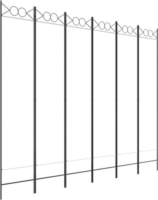 vidaXL Kamerscherm met 6 panelen 240x200 cm stof wit