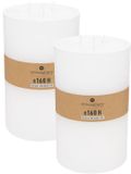 Atmosphera Cilinderkaars / stompkaars groot - 2x - wit - 3 lonten - 14 x 23 cm - 160 branduren