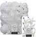Decoris Boules de Noël et ornements - 56x pièces - blanc nacré - plastique - étoile sommet