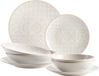 Serie Tiles Modern Vintage set de table pour 2 personnes design Moorlands, service de table 8 pièces en faïence, blanc