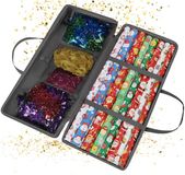 Merkloos Relaxdays Cadeaupapier opberger - met 3 netjes - grijs